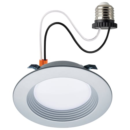 Satco 6.7 Watt LED Downlight Retrofit 4 Inch CCT Selectable 120 Volts Brushed Nickel Finish S11833R1